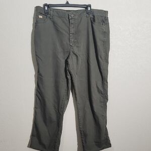 Lee Jeans Womens 18 Olive Green Straight Cropped Leg Pants